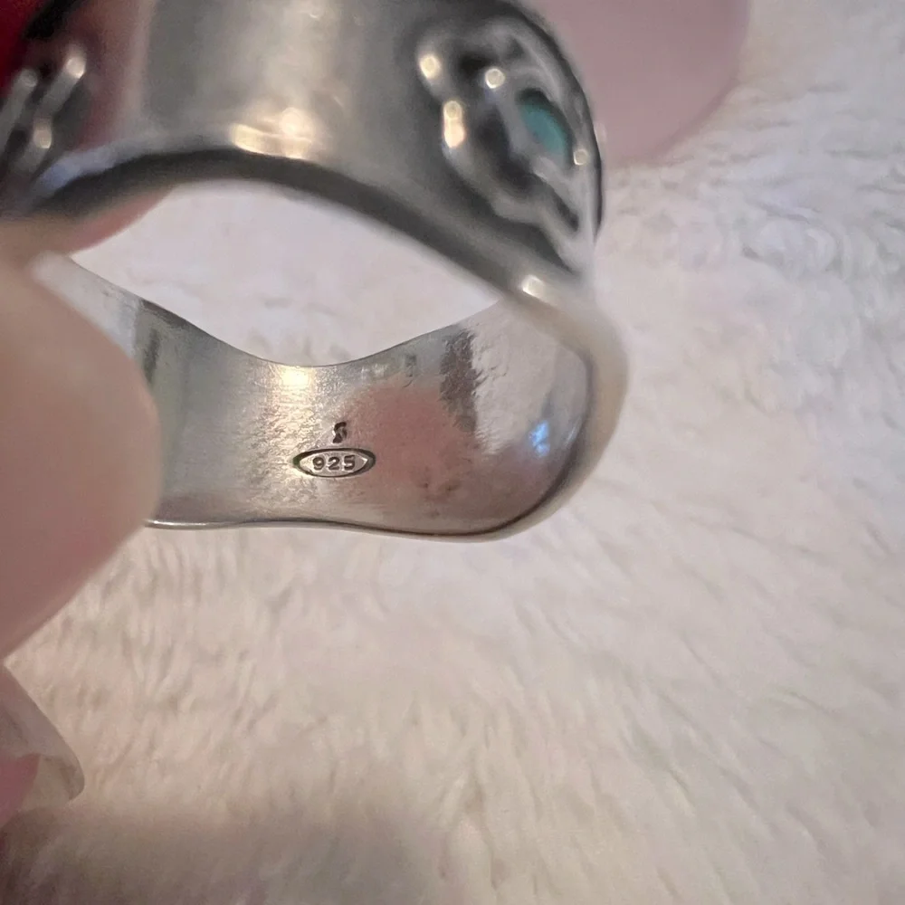 Vintage Shube’s Sterling Genuine Opal .925 Ring - Picture 5 of 9